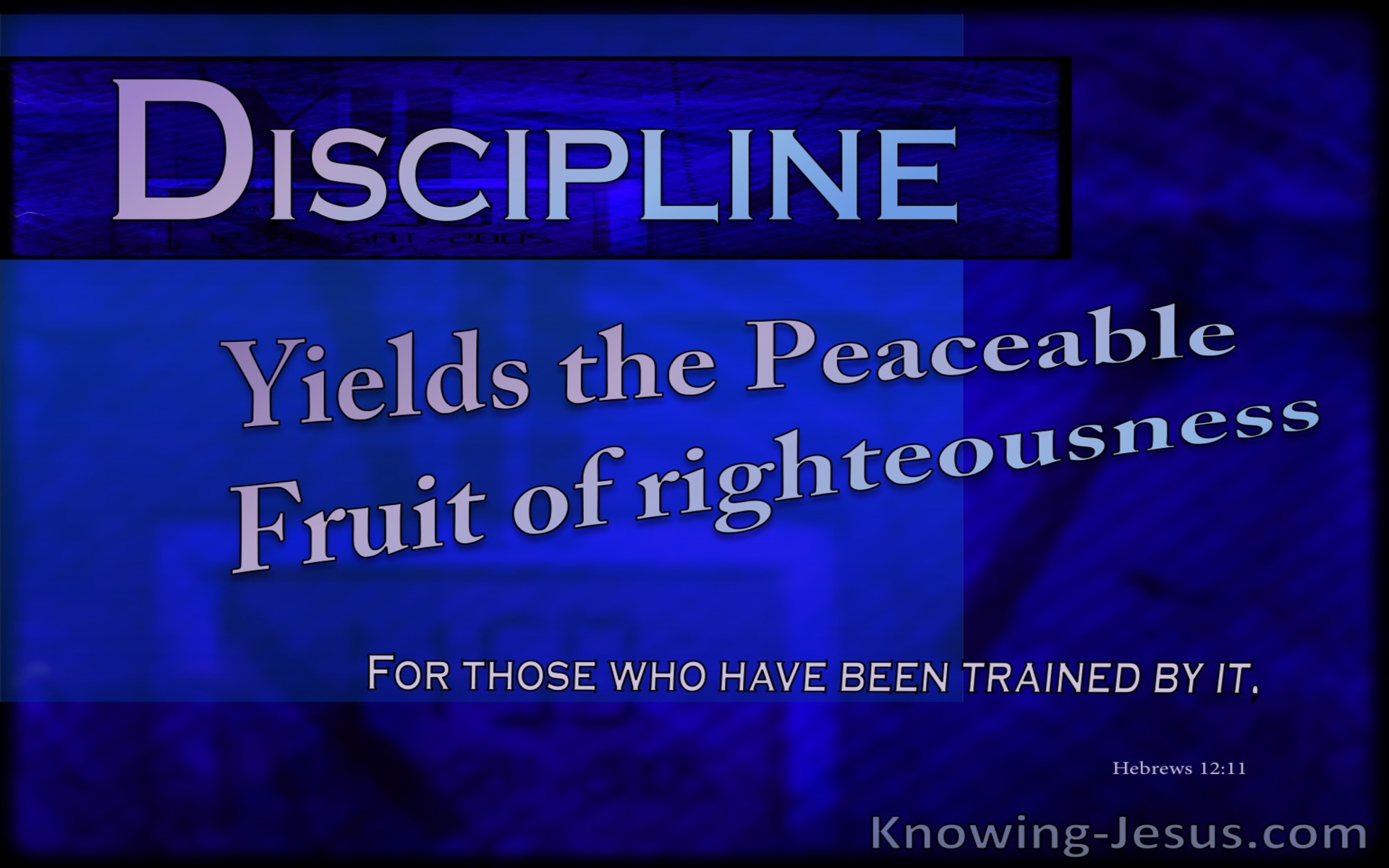 Hebrews 12:11 Discipline Yields The Fruit Of Righteousness (blue)